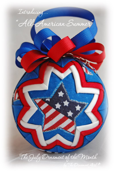 All American Summer Ornament Front View