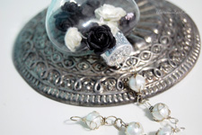 black and white heart ornament