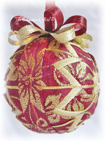 Burgundy Bloom Ornament Side View