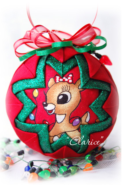 clarice christmas ornament classic rudolph the red nosed quilted christmas ball ornament