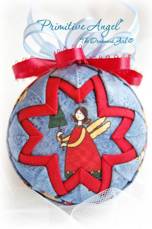 Primitive Angel Ornament Front View