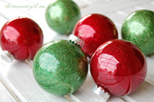 how to make glitter ornaments with clear plastic bulbs