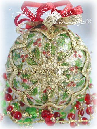 Holly Splendor Ornament Front View