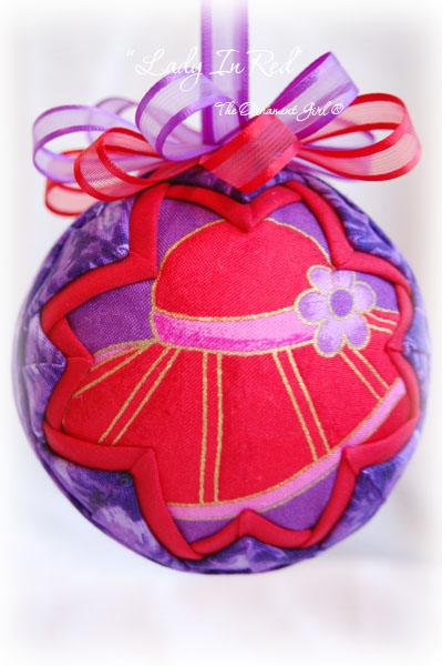 Lady In Red Ornament Front View