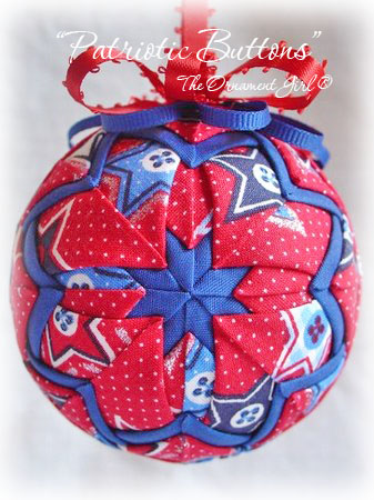 Patriotic Buttons Ornament Front View