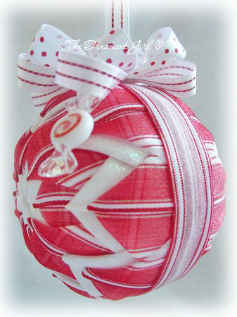Peppermint Swirl Ornament Side View