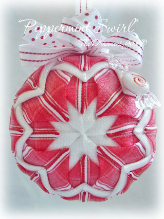 Peppermint Swirl Ornament Front View