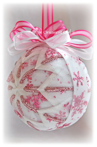 Pink Snowflake Ornament Side View