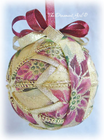 Plum Poinsettia Ornament Side View