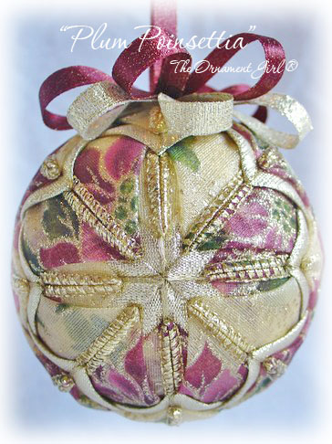 Plum Poinsettia Ornament Front View
