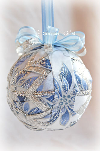 Frosted Poinsettia Ornament Side View