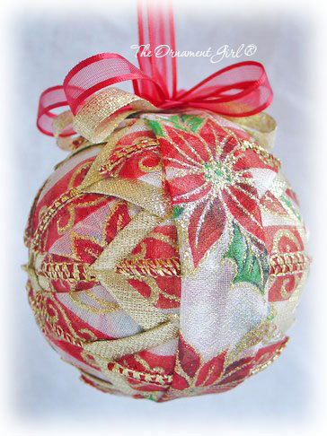 Poinsettia Swirl Ornament Side View
