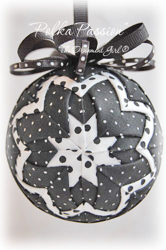 Black Polka Passion Ornament Front View