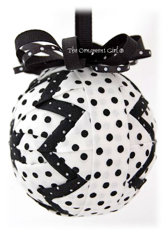 White Polka Passion Ornament Side View