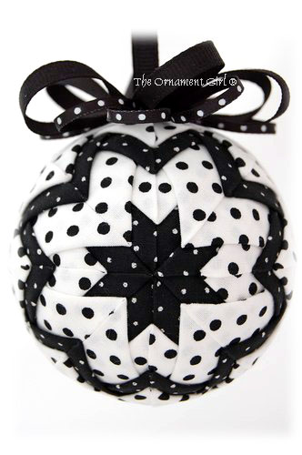 White Polka Passion Ornament Front View