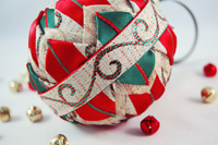 Red, Green, and Gold Christmas Ornament