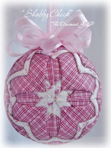 Shabby Pink Check Ornament