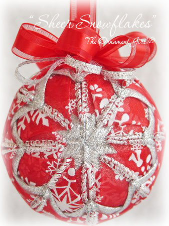 Sheer Snowflakes Ornament Front View