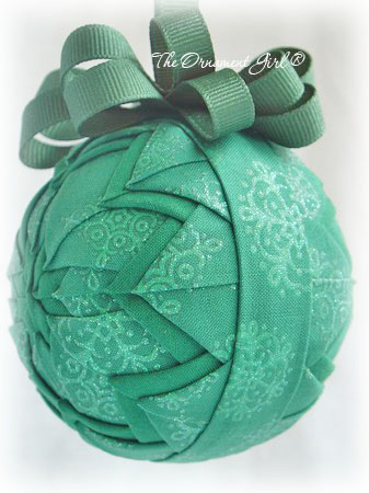 Green Shimmering Snowflake Ornament Side View