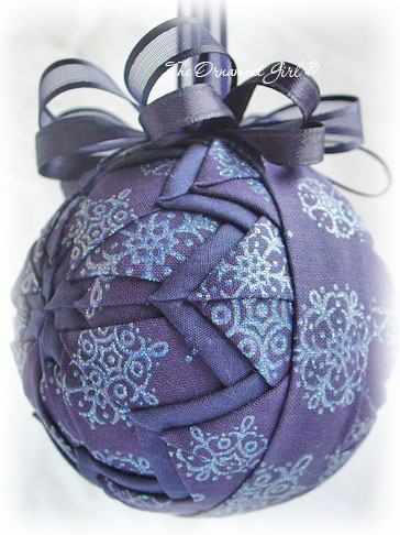 Blue Shimmering Snowflake Ornament Side View
