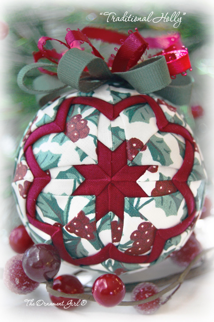 Longaberger Traditional Holly Ornament Front View
