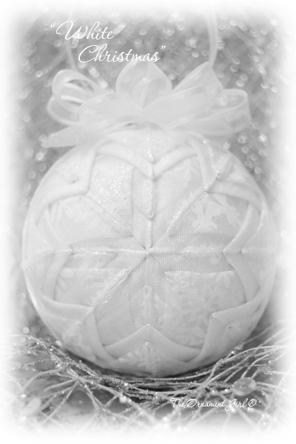 White Christmas Ornament Front View