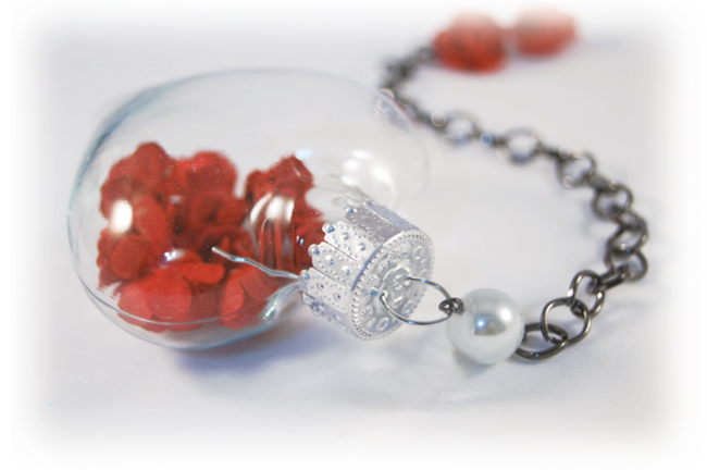 red rose and heart ornament