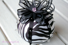 no sew zebra ornament pattern and tutorial